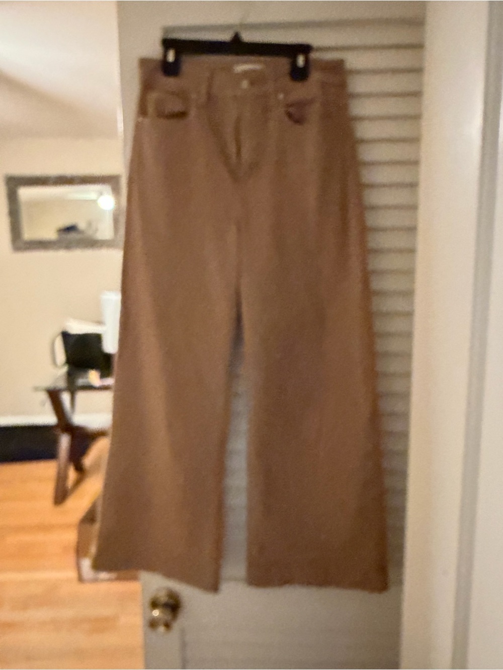 PAIGE Wide-Leg High-Rise Jeans in Tan